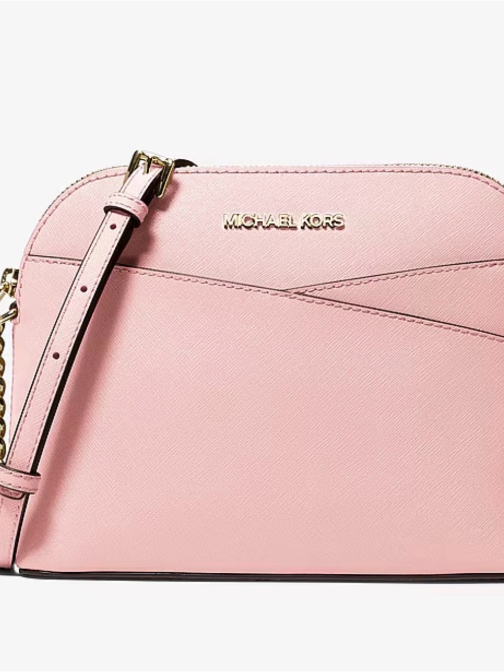 Michael Kors Blush Pink Saffiano Crossbody Bag with Gold Hardware